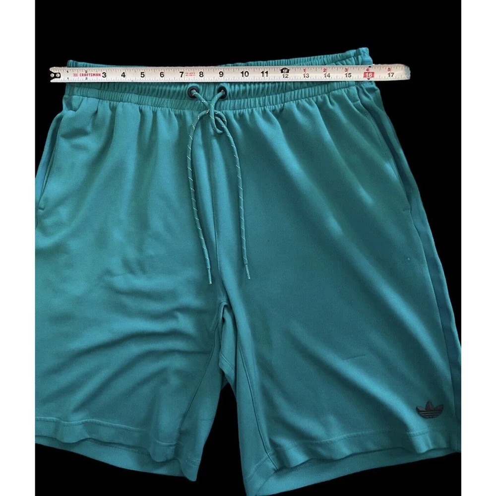 ADIDAS 3 Stripes Basketball Shorts, Teal Blue/Green, 9
